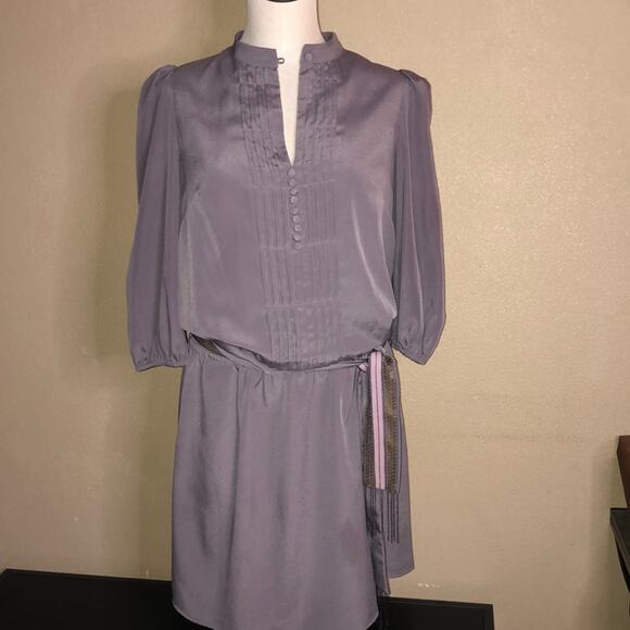 Jessica Simpson Old Money Scandi Preppy Academia Gray Tunic Sequin Belt Dress 8 - Picture 7 of 15